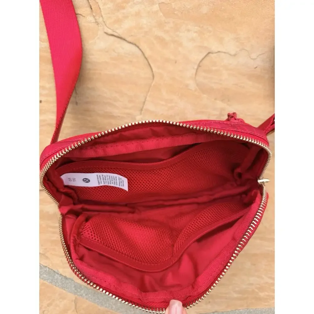 LULULEMON Everywhere Belt Bag Lunar New Year DKRD Dark Red Gold Hardware